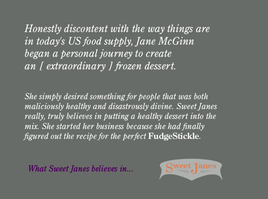 Sweet Janes Brand-ID message